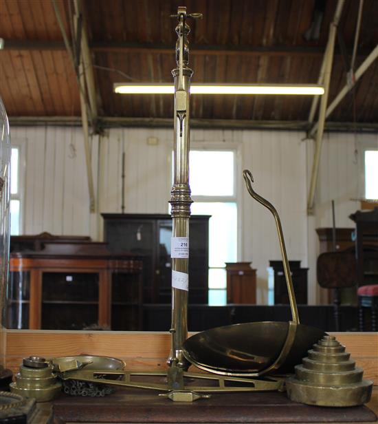 Victorian brass beam scales by Banfield, Brighton(-)